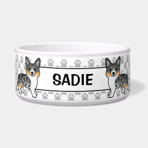 Blue Merle Cardigan Welsh Corgi Dog & Name