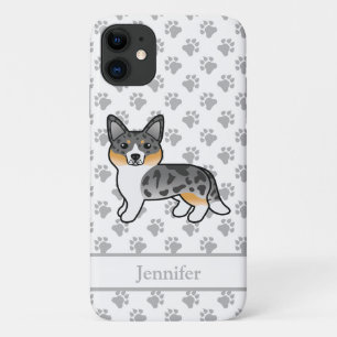 Blue Merle Cardigan Welsh Corgi Dog & Name iPhone 11 Case