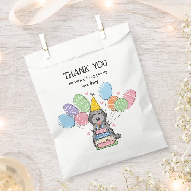 Blue Merle Cockapoo Cavapoo Birthday Party  Favour Bag (Clipped)