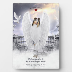 Blue Merle Collie Angel in Heaven - Pet Memorial Plaque