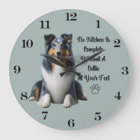 Blue Merle Collie Clock