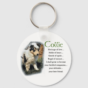 Blue Merle Collie Gifts Keychain