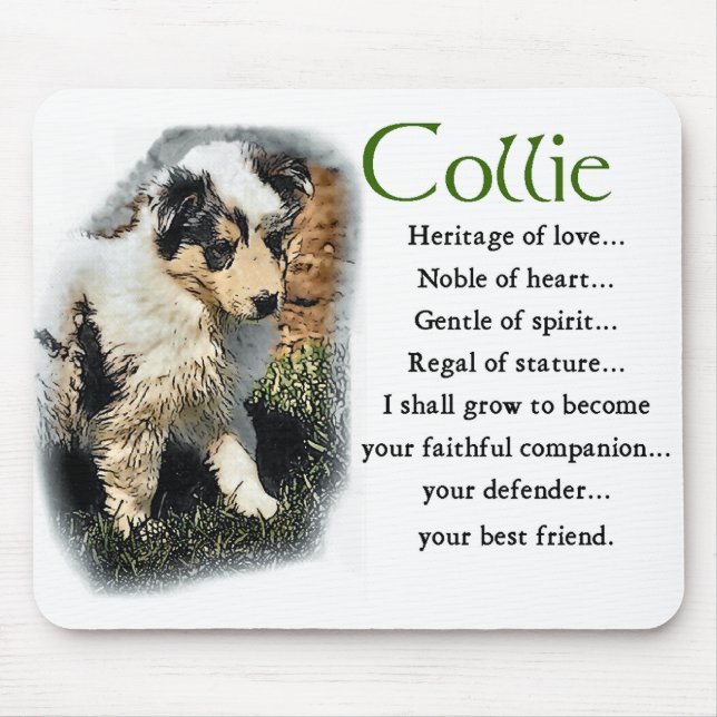 Blue Merle Collie Gifts Mouse Pad (Front)