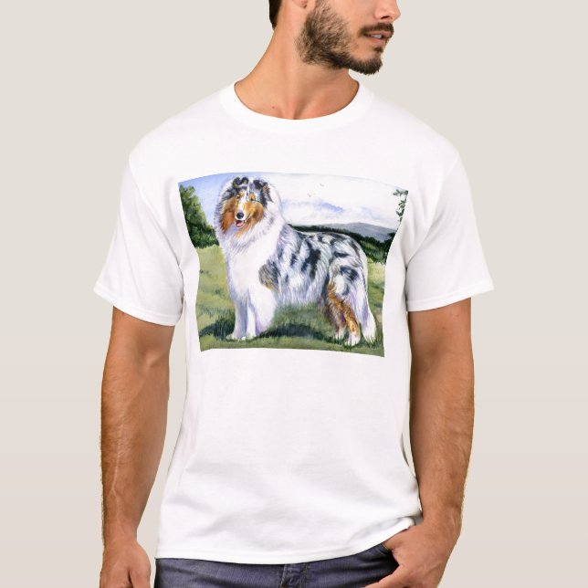 Blue Merle Collie T-Shirt (Front)