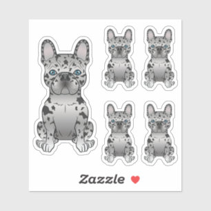 Blue Merle French Bulldog / Frenchie Cartoon Dog