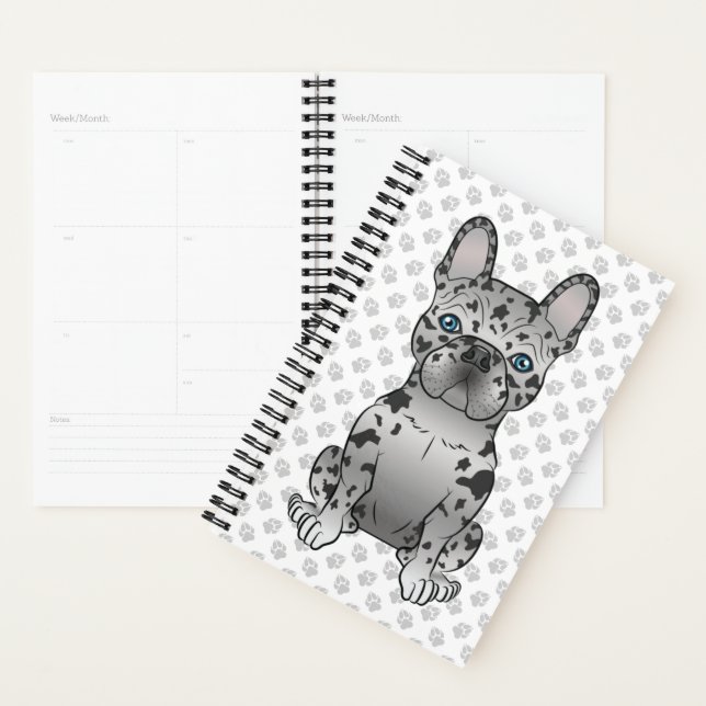 Blue Merle French Bulldog Frenchie Cute Dog & Name Planner (Display)