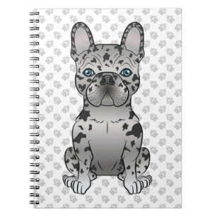 Blue Merle French Bulldog Frenchie Cute Dog & Paws Notebook