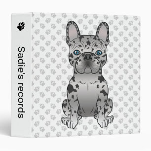Blue Merle French Bulldog Frenchie Cute Dog & Text Binder