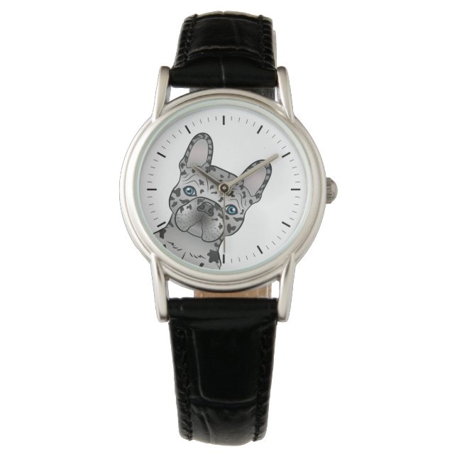 Blue Merle French Bulldog / Frenchie Cute Dog Watch (Front)