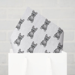 Blue Merle French Bulldog / Frenchie Dog Pattern Tissue Paper