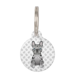 Blue Merle French Bulldog / Frenchie & Pet's Info Pet Tag