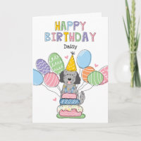 Blue Merle Goldendoodle Dog Happy Birthday Card