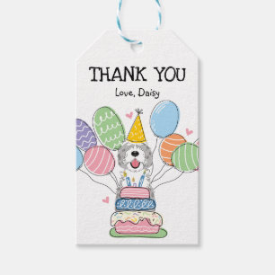 Blue Merle Sheepadoodle Dog Birthday Party Favour  Gift Tags