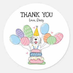 Blue Merle Sheepadoodle Favour Tags Sticker