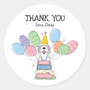 Blue Merle Sheepadoodle Favour Tags Sticker