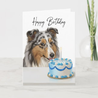 Blue Merle Sheltie Cake Inspector Card
