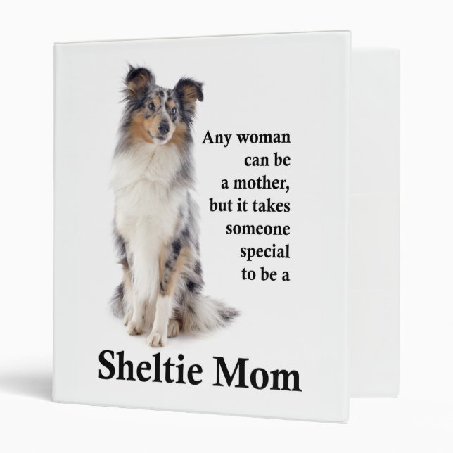 Blue Merle Sheltie Maman Classeur (Devant/intérieur)