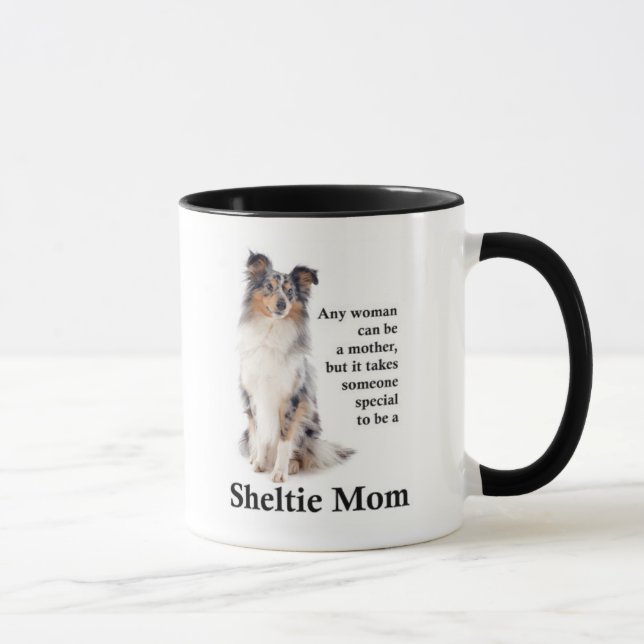 Blue Merle Sheltie Mom Mug (Right)