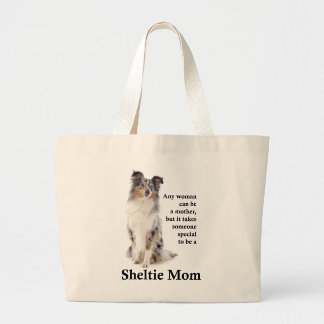 Blue Merle Sheltie Mom Tote (Front)