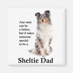 Blue Merle Sheltie Papa Magnet