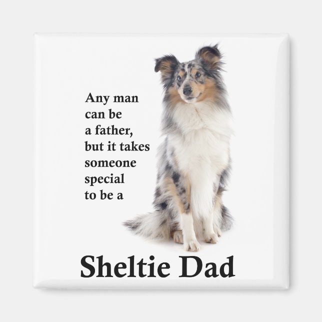 Blue Merle Sheltie Papa Magnet (Devant)