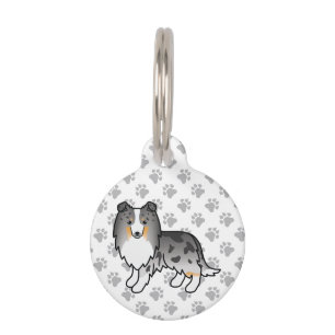 Blue Merle Shetland Sheepdog Sheltie & Pet's Info Pet Tag