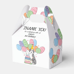 Blue Merle Tan Aussiedoodle Birthday Thank You Favor Box