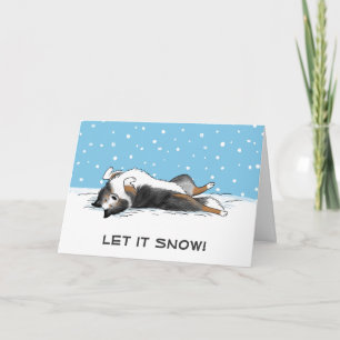 Blue MerleShetland Sheepdog Dog Holiday Christmas Card