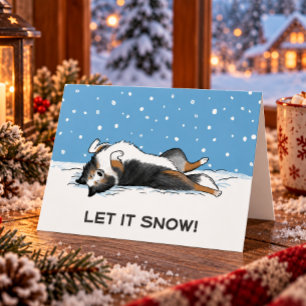 Blue MerleShetland Sheepdog Dog Holiday Christmas Card