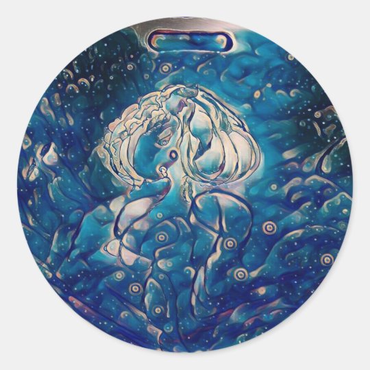 Blue Mermaid Classic Round Sticker