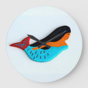 blue mermaid clock