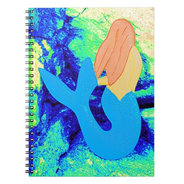 blue mermaid design notebook (Front)
