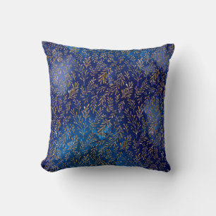 Blue Mermaid Glitter Throw Pillow