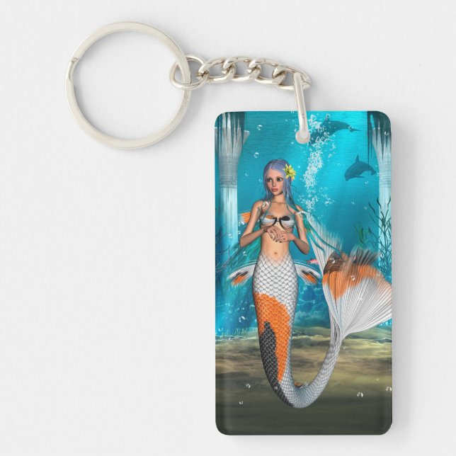 Blue Mermaid Keychain (Front)