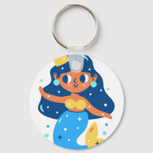 Blue mermaid keychain