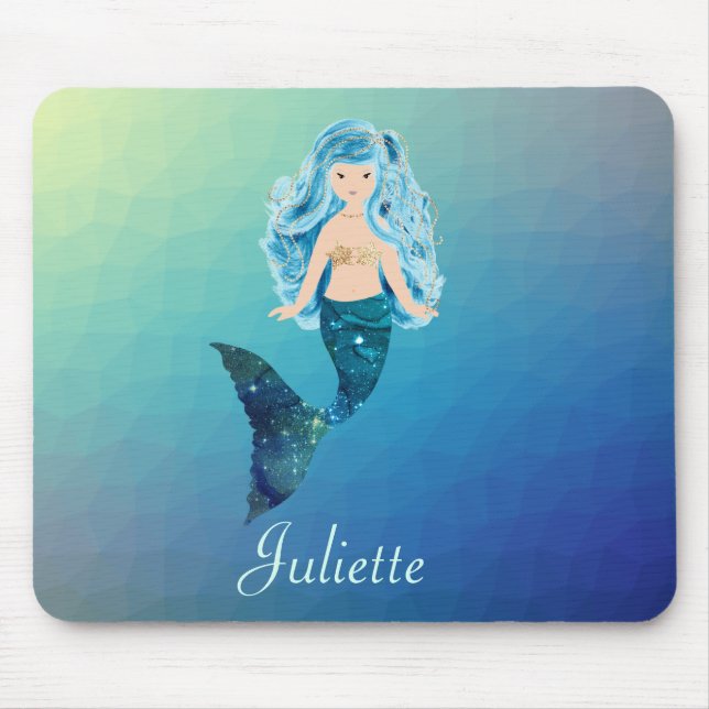 Blue Mermaid Mouse Pad (Front)