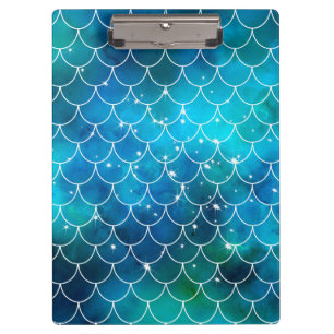 Blue Mermaid Scales Pattern Clipboard