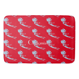 Blue Mermaid Swimmer Thunder_Cove   Bath Mat