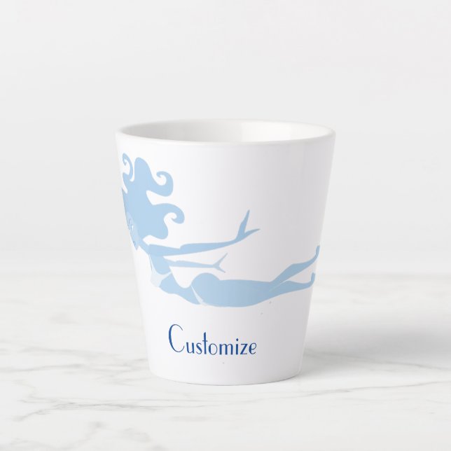 Blue Mermaid Swimmer Thunder_Cove  Latte Mug (Front)