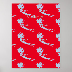 Blue Mermaid Swimmer Thunder_Cove Poster