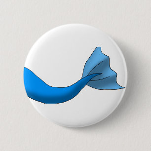 Blue Mermaid Tail 2 Inch Round Button