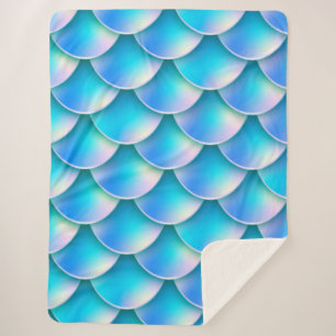 blue mermaid tail sherpa blanket