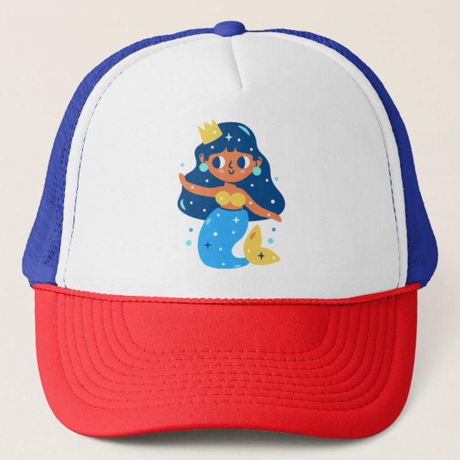 Blue mermaid trucker hat (Front)