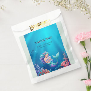 Blue Mermaid Under the Sea Baby Shower Favour Bag