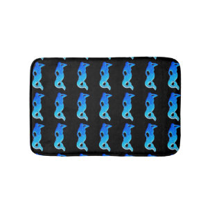 blue mermaids  pattern bath mat