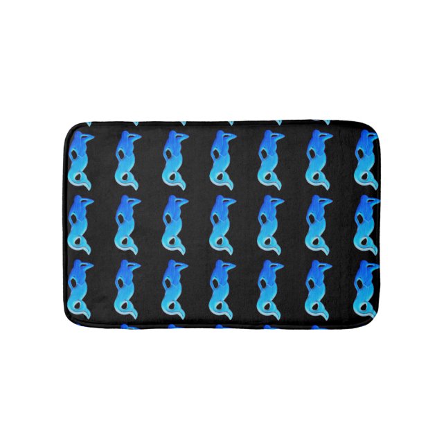 blue mermaids  pattern bath mat (Front)