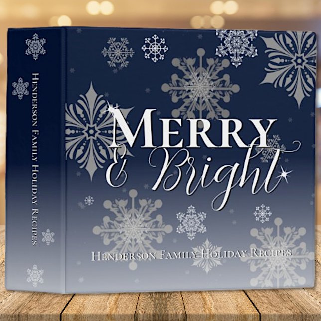 Blue Merry and Bright Snowflakes Holiday Recipe Binder (Blue Merry and Bright Snowflakes Holiday Recipe Binder)