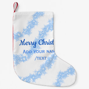 Blue merry christmas sparkle glitter lines add nam small christmas stocking