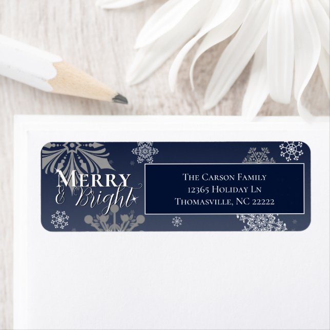 Blue Merry et Bright Snowflakes Adresse de Noël (En situation)