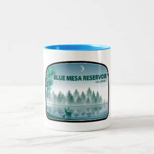 Blue Mesa Reservoir Colorado Deer Two-Tone Coffee Mug